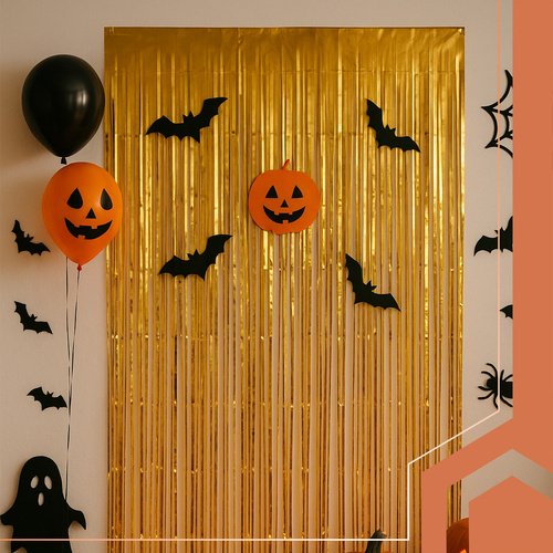 Ruhhy 26173 Dekoratívny záves, fotostena, 200 x 100 cm, zlatý