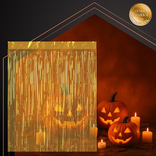 Ruhhy 26173 Dekoratívny záves, fotostena, 200 x 100 cm, zlatý