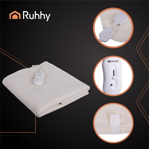 Ruhhy 26201 Elektrická vyhrievacia deka s reguláciou teploty 150 x 80 cm, biela