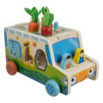 Kruzzel 26250 Dřevěné didaktické autíčko, vkládačka