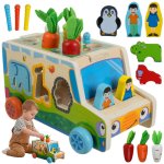 Kruzzel 26250 Dřevěné didaktické autíčko, vkládačka