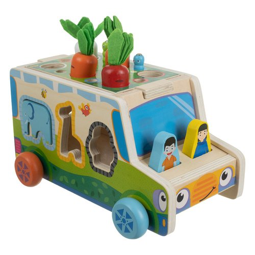 Kruzzel 26250 Dřevěné didaktické autíčko, vkládačka