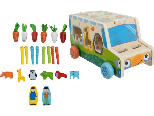 Kruzzel 26250 Dřevěné didaktické autíčko, vkládačka