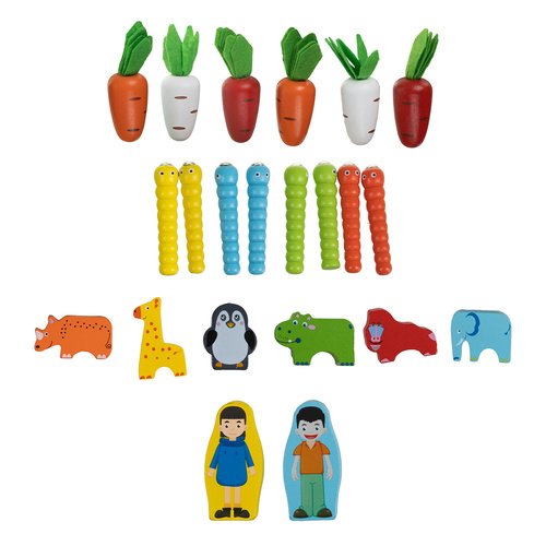 Kruzzel 26250 Dřevěné didaktické autíčko, vkládačka