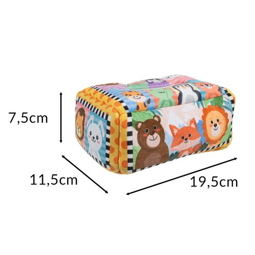 Kruzzel 26289 Senzorický box s barevnými kapesníky a zvířátky