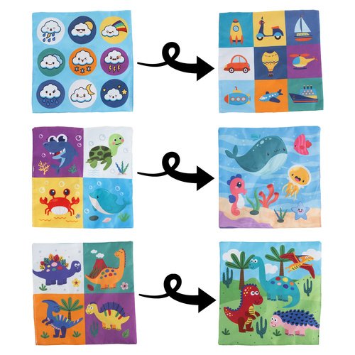 Kruzzel 26289 Senzorický box s barevnými kapesníky a zvířátky