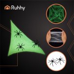 Ruhhy 26214 Svítící, fluorescenční pavučina s 20 pavouky, Halloween