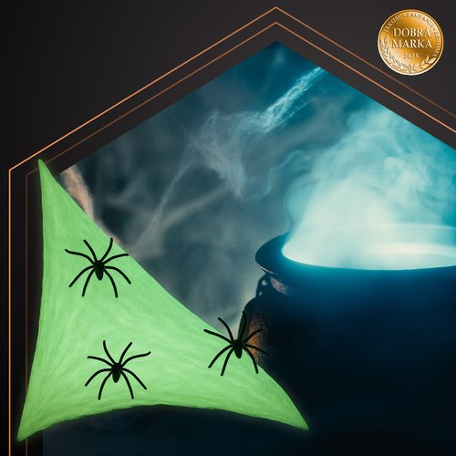 Ruhhy 26214 Svítící, fluorescenční pavučina s 20 pavouky, Halloween