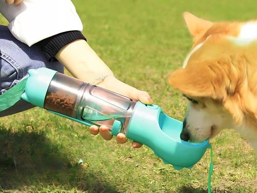 Verk 19500 Prenosný dávkovač vody a krmiva pre domáce zvieratá, zelený