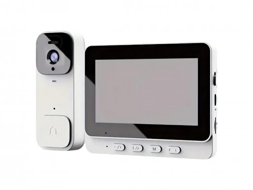 Verk 27624 Bezdrátový WiFi video zvonek s kamerou a monitorem, černý