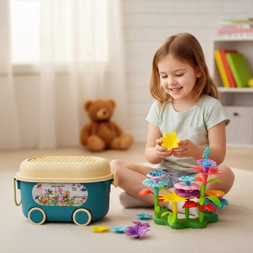 Kruzzel 26331 Stavebnice květinová zahrada 3D, 139 ks