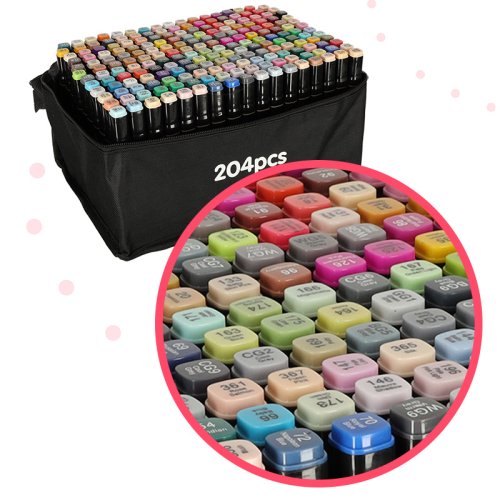 KIK KX5123 Sada obojstranných fixiek 204 ks