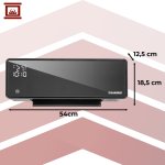 Kaminer 26399 Nástenný teplovzdušný ventilátor ZELVION s Wifi, 2000 W, čierny