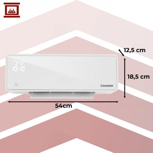 Kaminer 26398 Nástěnný teplovzdušný ventilátor ZELVION s Wifi, 2000 W, bílá   