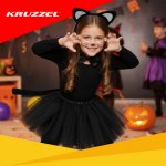 Kruzzel 26518 Karnevalový kostým kočka 3 - 10 let, černá