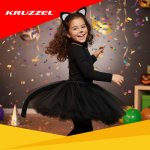 Kruzzel 26518 Karnevalový kostým kočka 3 - 10 let, černá