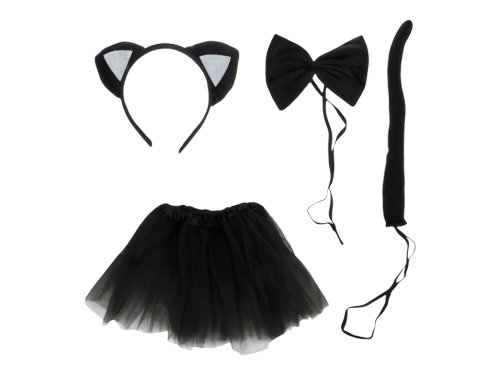 Kruzzel 26518 Karnevalový kostým kočka 3 - 10 let, černá