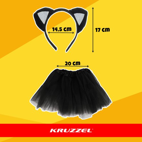 Kruzzel 26518 Karnevalový kostým kočka 3 - 10 let, černá