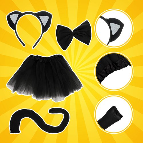 Kruzzel 26518 Karnevalový kostým kočka 3 - 10 let, černá