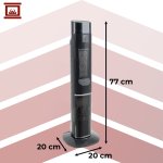 Kaminer 26401 Sloupový elektrický ohřívač s efektem plamene, 2000 W, dálkový ovládač