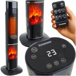 Kaminer 26401 Sloupový elektrický ohřívač s efektem plamene, 2000 W, dálkový ovládač