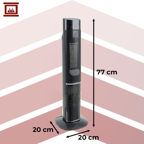 Kaminer 26401 Sloupový elektrický ohřívač s efektem plamene, 2000 W, dálkový ovládač