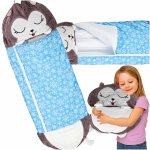 KIK KX3016 Dětský spací pytel a polštář 2 v 1, 125 x 50 cm, sova