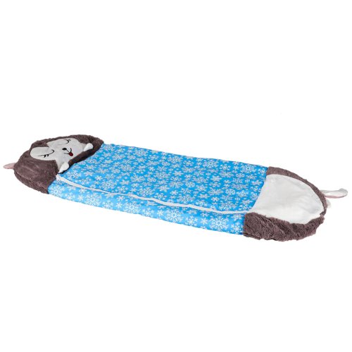 KIK KX3016 Dětský spací pytel a polštář 2 v 1, 125 x 50 cm, sova