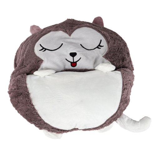 KIK KX3016 Dětský spací pytel a polštář 2 v 1, 125 x 50 cm, sova