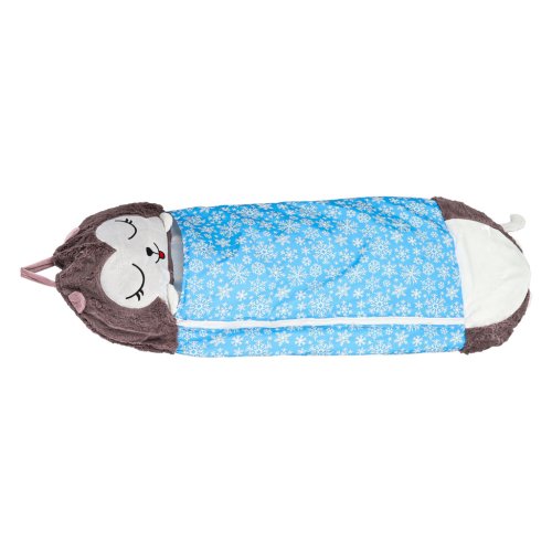 KIK KX3016 Dětský spací pytel a polštář 2 v 1, 125 x 50 cm, sova