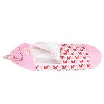 KIK KX3016 Detský spací vak a vankúš 2 v 1, 125 x 50 cm, ružový s motýlikmi