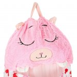 KIK KX3016 Dětský spací pytel a polštář 2 v 1, 125 x 50 cm, růžový s motýli