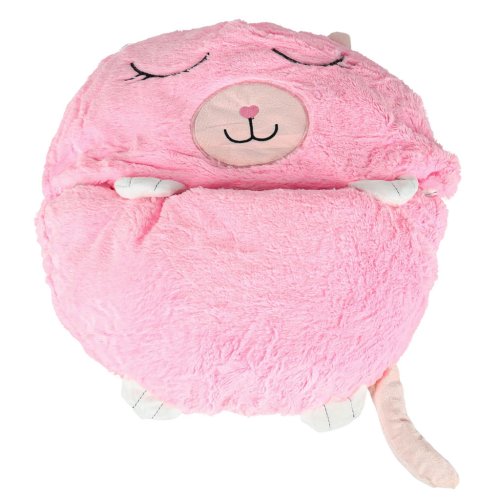 KIK KX3016 Detský spací vak a vankúš 2 v 1, 125 x 50 cm, ružový s motýlikmi