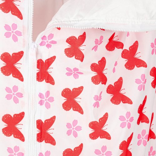 KIK KX3016 Detský spací vak a vankúš 2 v 1, 125 x 50 cm, ružový s motýlikmi