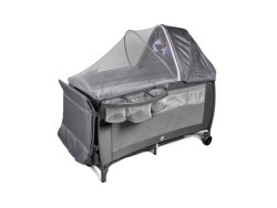 KIK KX2982 Dětská cestovní postýlka s přebalovacím pultem, šedá