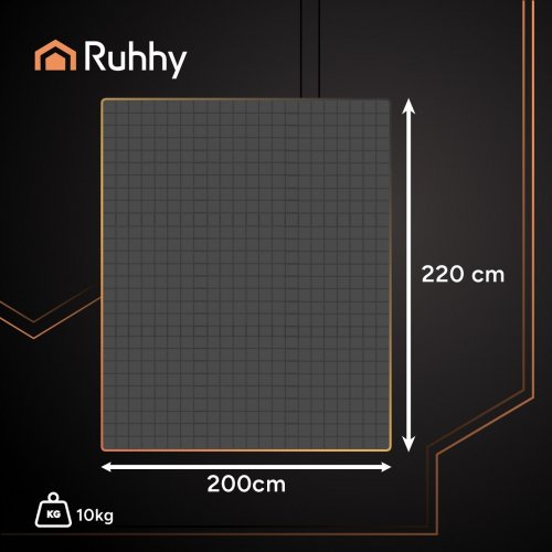 Ruhhy 24427 Záťažová antistresová deka 10 kg, 200 x 220 cm sivá