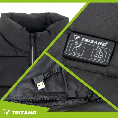 Trizand 26541 Elektricky vyhřívaná vesta unisex, USB vel. L, černá