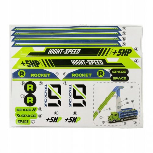 ISO 26527 Nákladní TIR s garáží a skluzavkou + 6 autíček