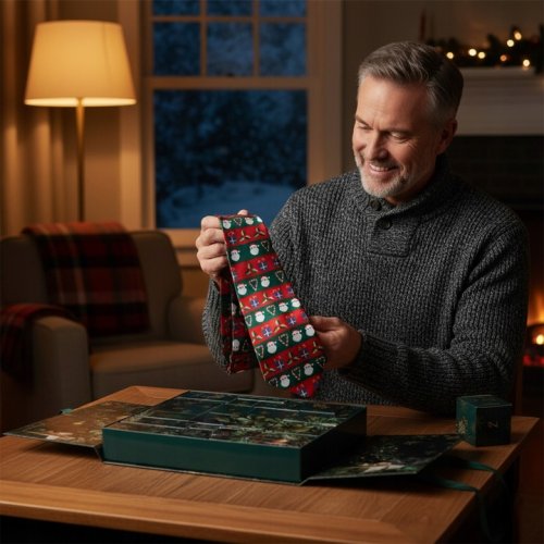 Adventný kalendár ISO pre mužov 2025, zeleno-zlatý