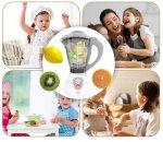 MalPlay Detský mixér s ovocím a svetelnými efektmi 23 cm, biely