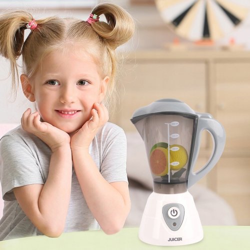 MalPlay Detský mixér s ovocím a svetelnými efektmi 23 cm, biely