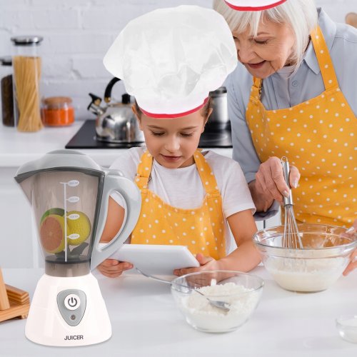 MalPlay Detský mixér s ovocím a svetelnými efektmi 23 cm, biely