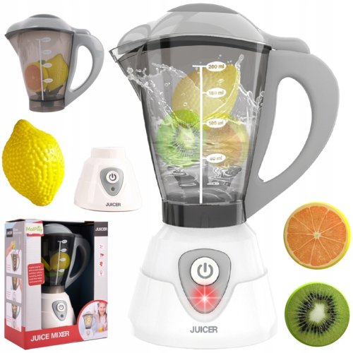 MalPlay Detský mixér s ovocím a svetelnými efektmi 23 cm, biely