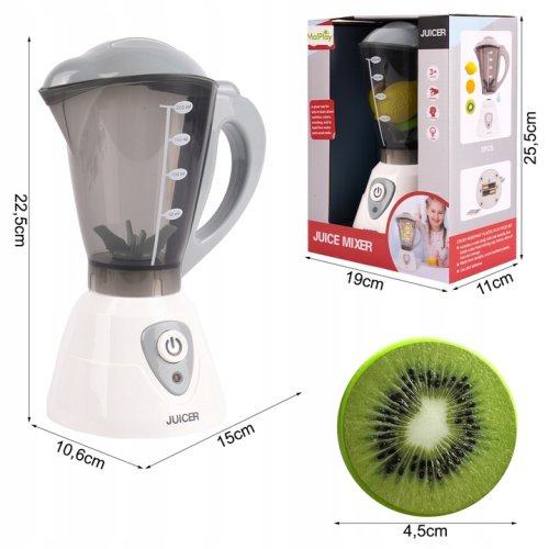 MalPlay Detský mixér s ovocím a svetelnými efektmi 23 cm, biely