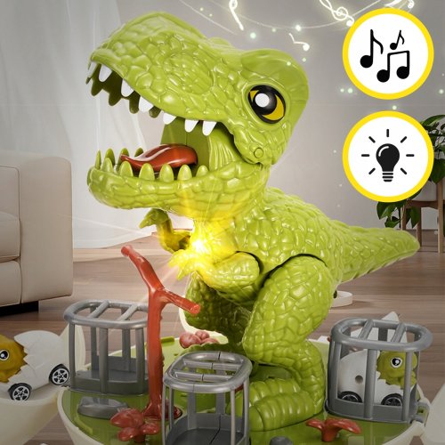 MalPlay Dinosauří vajíčko se závodní dráhou s katapultem, 2 v 1