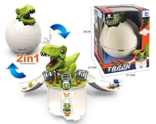MalPlay Dinosauří vajíčko se závodní dráhou s katapultem, 2 v 1