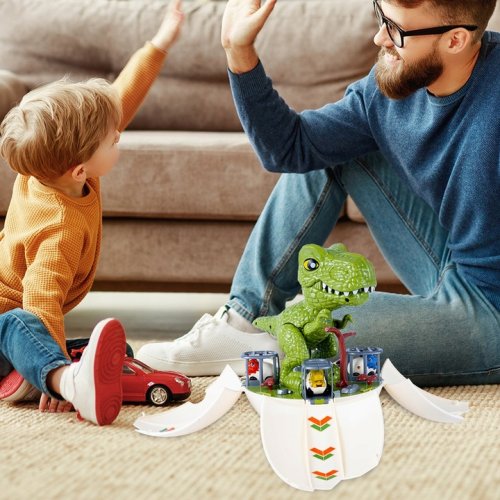 MalPlay Dinosauří vajíčko se závodní dráhou s katapultem, 2 v 1