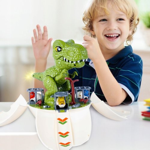 MalPlay Dinosauří vajíčko se závodní dráhou s katapultem, 2 v 1