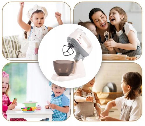 MalPlay Dětský kuchyňský mixér na baterie se světlem a zvukem, bílý