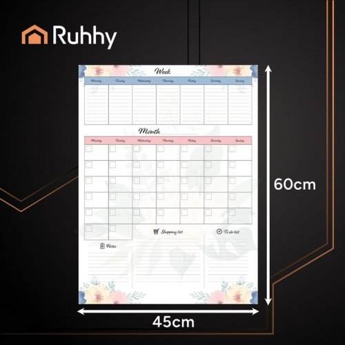 Ruhhy 26716 Magnetický plánovač na lednici 60x45 cm s fixem